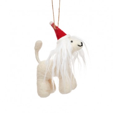 Χριστουγεννιάτικο Στολίδι Afghan Hound in Santa Hat Sass and Belle FELTXM113