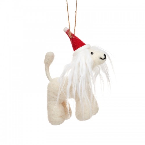 Χριστουγεννιάτικο Στολίδι Afghan Hound in Santa Hat Sass and Belle FELTXM113